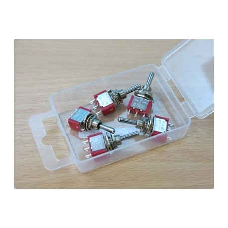 image: SPDT Miniature Biased Switch - 3 Positions - On/Off/On - 5pcs