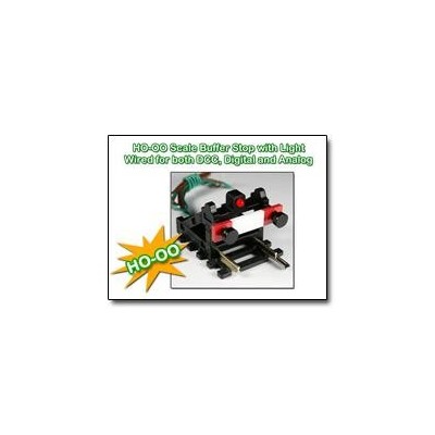 image: HO/OO Buffer Stop wired with Light for DC/DCC - Black