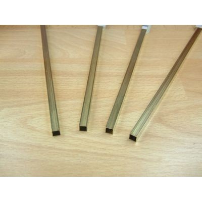 image: 3.2mm x 3.2mm x 305mm Square Brass Tube - 3 Pieces