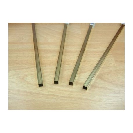 image: 3.2mm x 3.2mm x 305mm Square Brass Tube - 3 Pieces