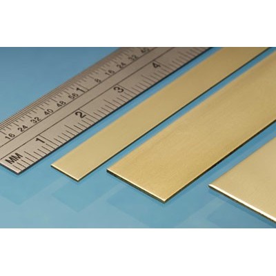 6mm x 0.4mm x 305mm Brass Strip - 5 Pieces