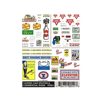 image: Dry Transfer Decals - Tavern, Gas Station & Commercial Signs