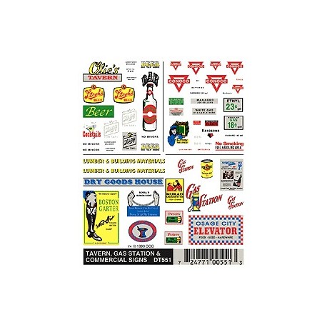image: Dry Transfer Decals - Tavern, Gas Station & Commercial Signs