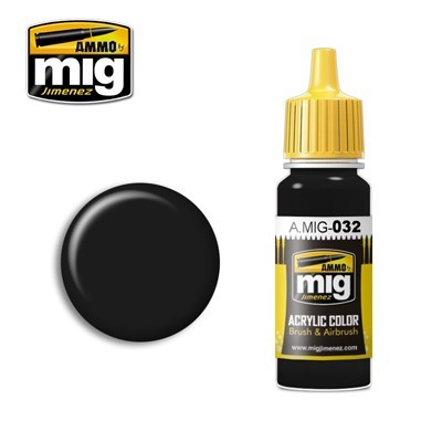 Satin Black Acrylic Paint - 17ml