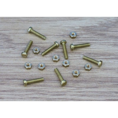 Brass Nuts and Bolts - 8 each - 10BA Cheesehead