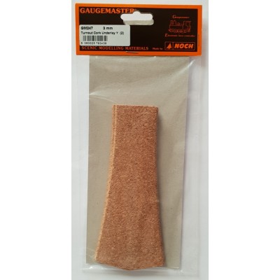 Cork Underlay - OO Scale 3mm Sectional Track Y Turnout (2)