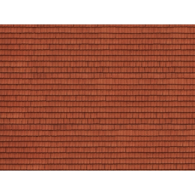 3D Cardboard Sheet - Roof Tile - Red