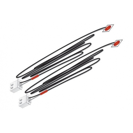 JustPlug Red LED Stick-On Lights - 2 lights with 24" (60.9 cm) cable - 30mA