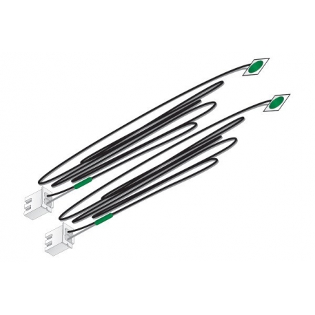 JustPlug Green LED Stick-On Lights - 2 lights with 24" (60.9 cm) cable - 25mA