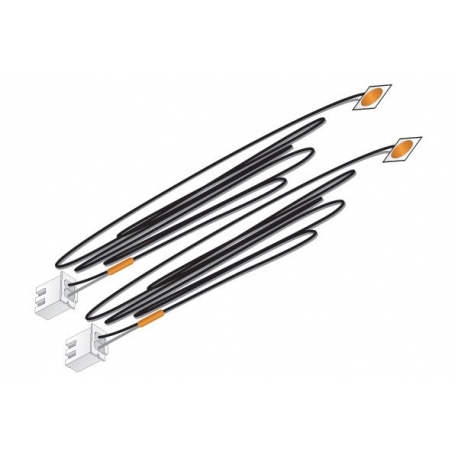 JustPlug Orange LED Stick-On Lights - 2 lights with 24" (60.9 cm) cable - 30mA