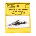 Plastic-Insulated Transition Rail Joiners pkg(8) -- Code 100 to 83